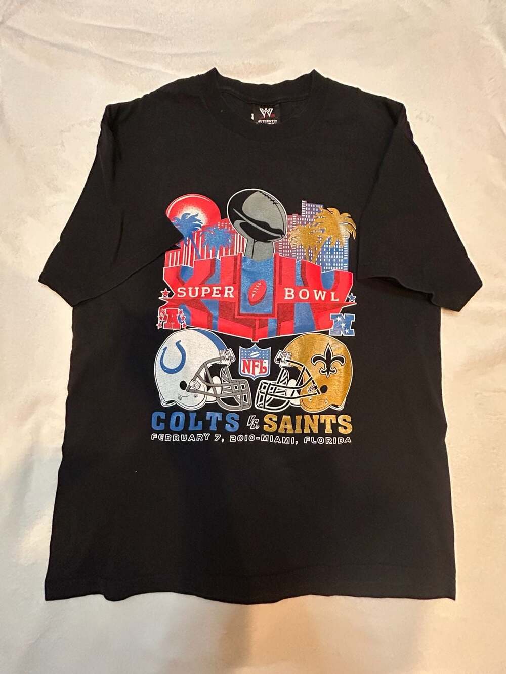 WWE Authentic Super Bowl XLIV Colts vs. Saints T-Shirt XL